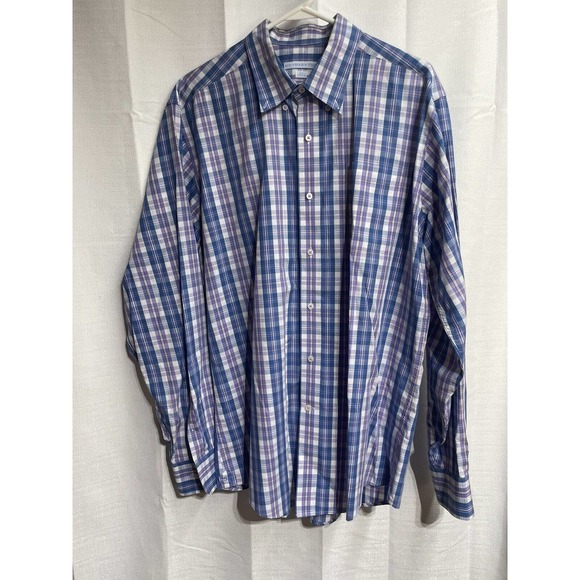 EUC Southern Tide Blue Purple Plaid Classic Fit‎ Long Sleeve Button Shirt Large - Picture 3 of 6